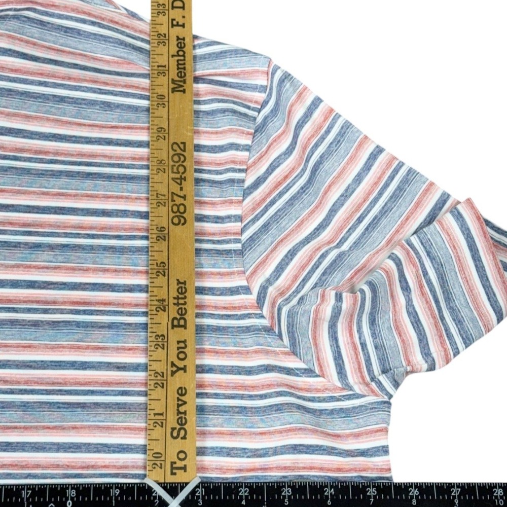 Johnnie O Performance Stripe Polo Shirt Mens XL Blue Coral Gully Golf Preppy USA - Picture 8 of 9